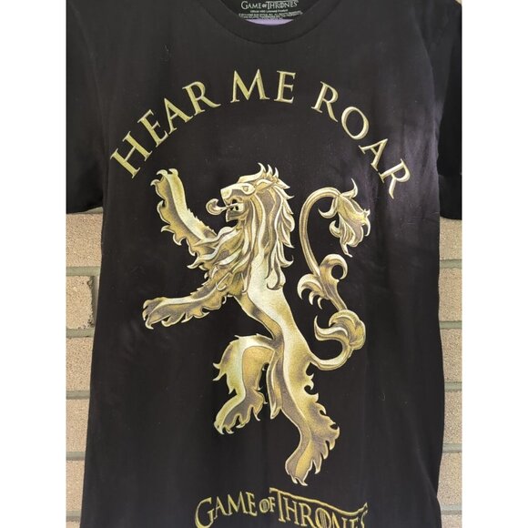 "Hear me Roar!" Game of Thrones Black T-Shirt Size: Small - Picture 2 of 3